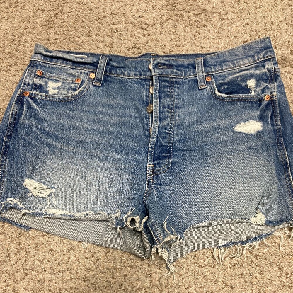 Gap Cheeky High Rise Button-fly Cut Off Jean Shorts (12)